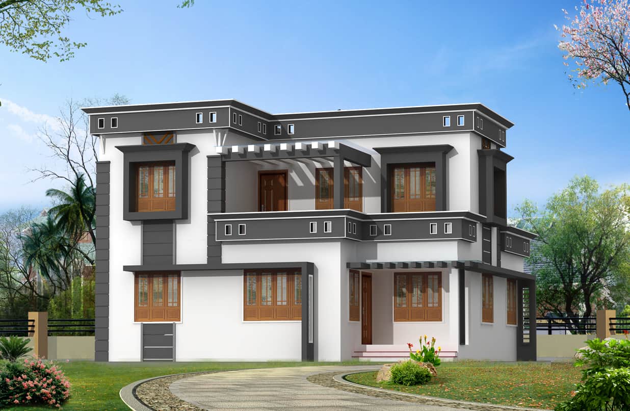 kerala home design ( Contemporary style ) at 1760 sq.ft